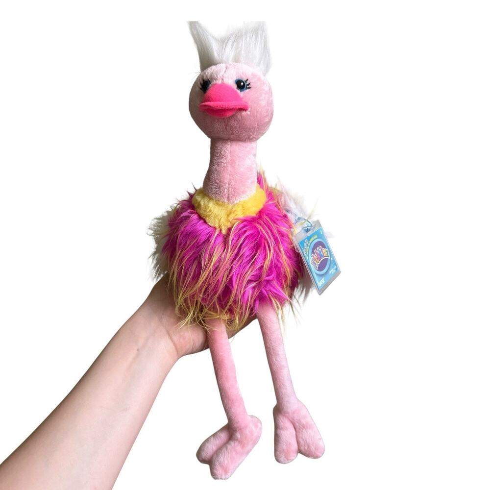 Ganz Webkinz Lady Ostrich with Sealed Secret Code Tag Pink Plush Stuffed Animal